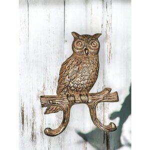 Decorative Cast Iron Owl Wall Hook For Hanging Coats Keys & Bags